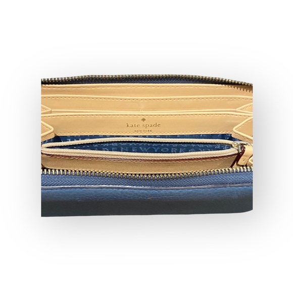 kate spade Neda Grey Street Continental Zip Around Wallet Card Slots Slate - Picture 4 of 16